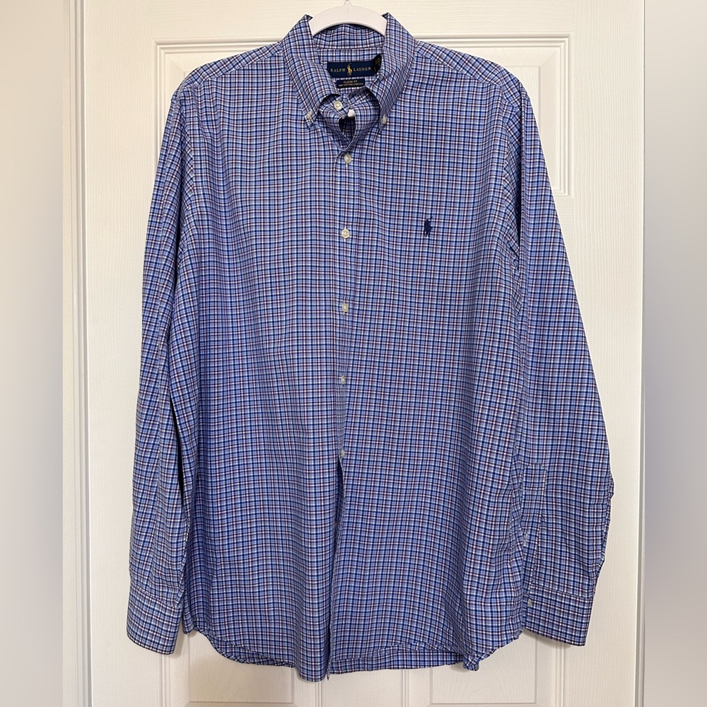 Ralph Lauren Blue Checkered Men's Shirt